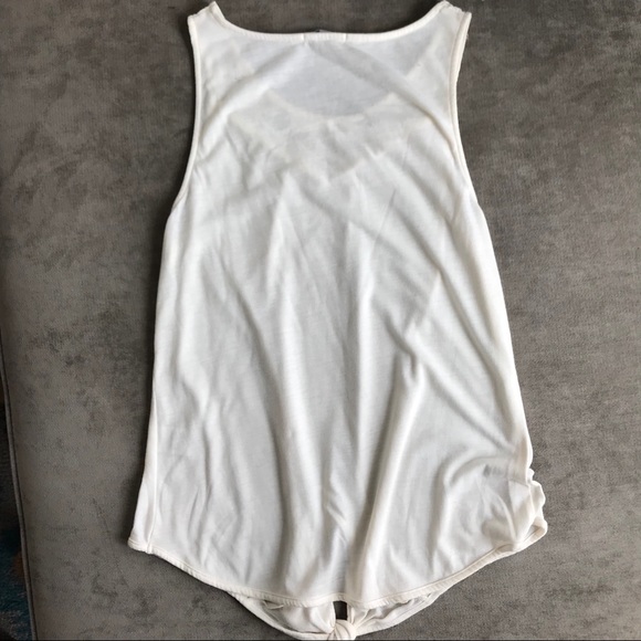 Cream Tank Top w/ Tie & Details - Picture 2 of 7